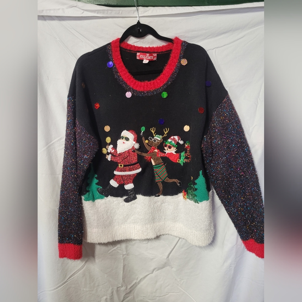 Holiday Cheer Black and Red Sweater